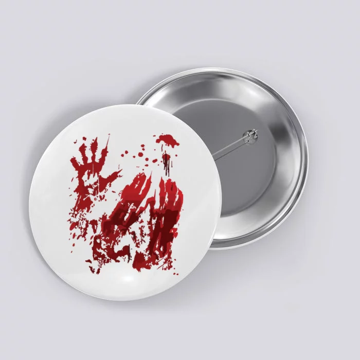 Bloody Halloween Blood Splatter Zombie Hand Graphic Button