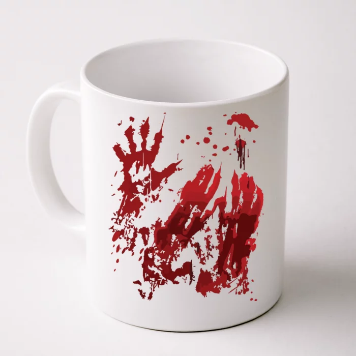 Bloody Halloween Blood Splatter Zombie Hand Graphic Front & Back Coffee Mug