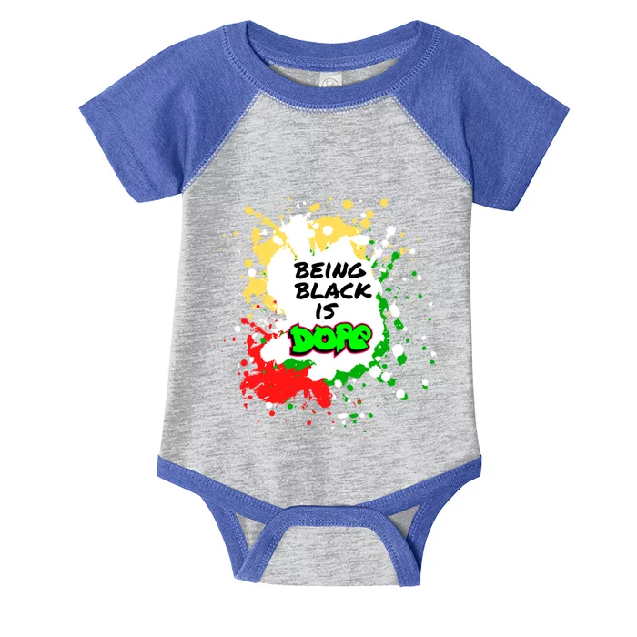 Black History Being Black Is Dope Spray Paint Graffiti 90s Gift Infant Baby Jersey Bodysuit