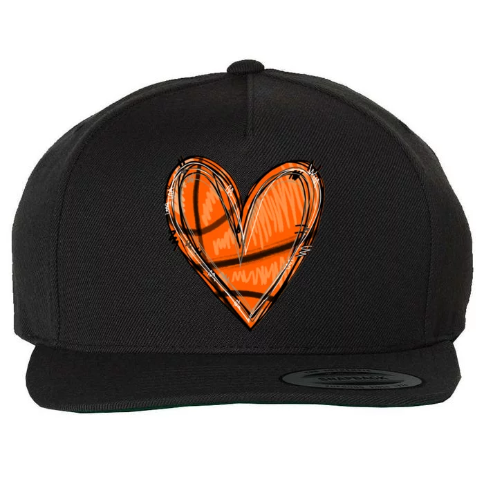 Basketball Heart Basketball Game Day Vibes Basketball Mom Gift Wool Snapback Cap