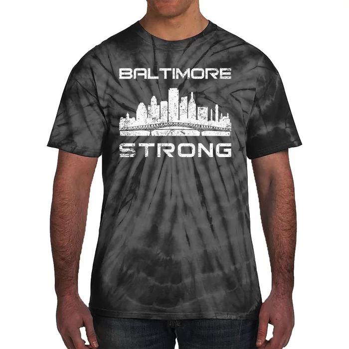 Baltimore Heart Baltimore Bridge Baltimore Strong Tie-Dye T-Shirt