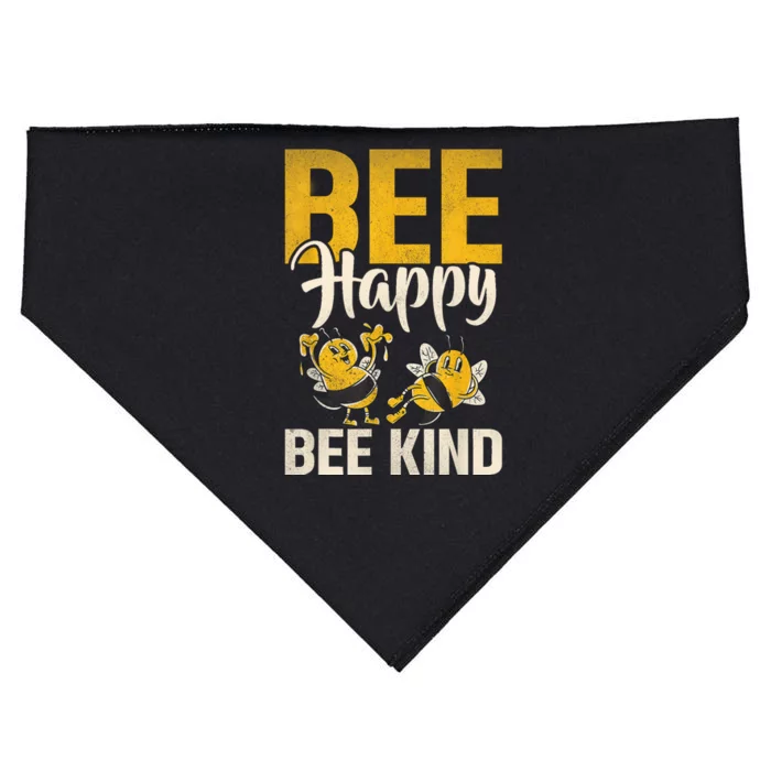 Bee Happy Bee Kind Bee USA-Made Doggie Bandana