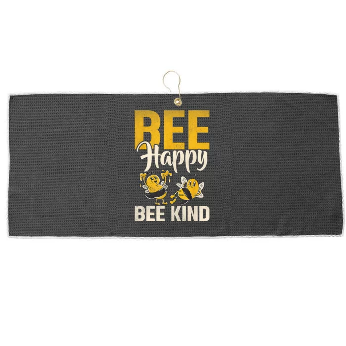 Bee Happy Bee Kind Bee Large Microfiber Waffle Golf Towel