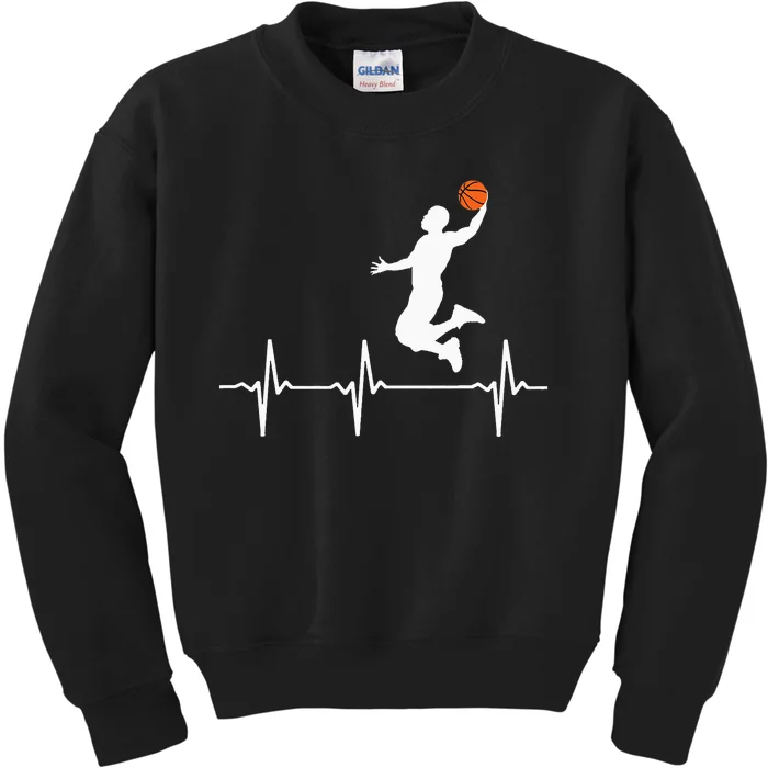 Basketball Heartbeat Kids Sweatshirt