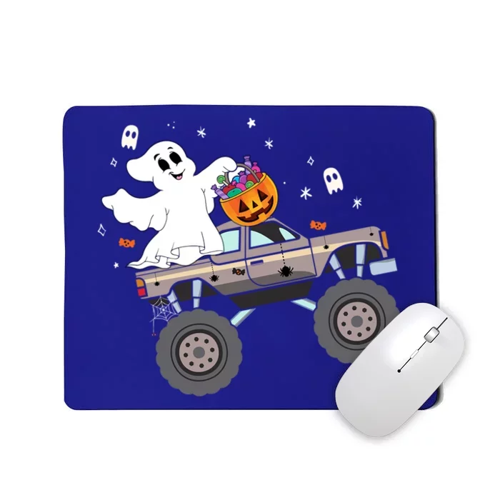 Boo Halloween Boo Ghost Riding Monster Truck Carved Pumpkins Gift Mousepad