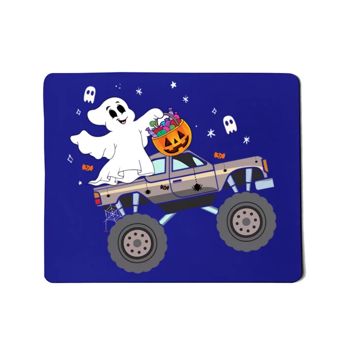 Boo Halloween Boo Ghost Riding Monster Truck Carved Pumpkins Gift Mousepad