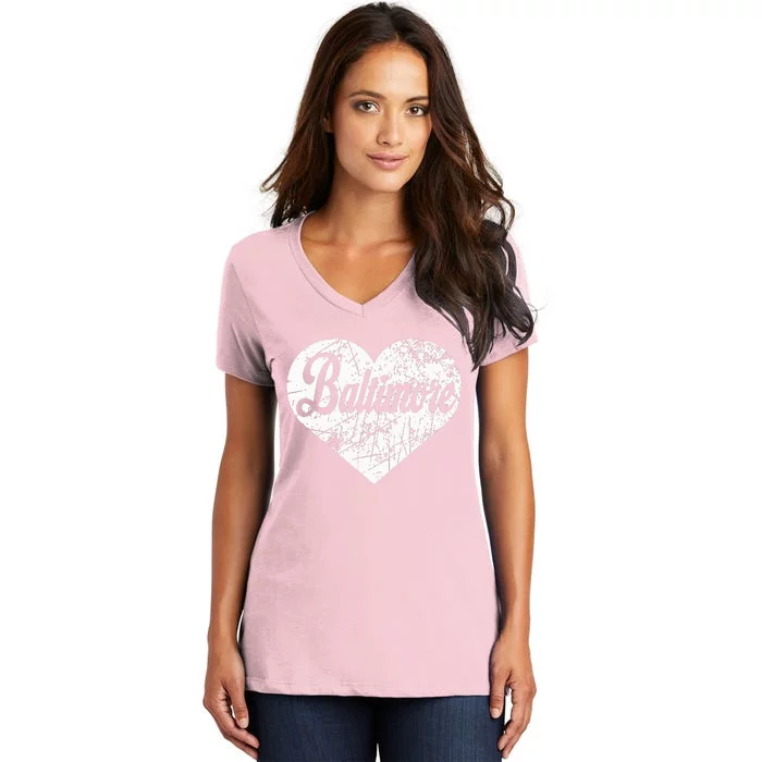 Baltimore Heart Women's V-Neck T-Shirt