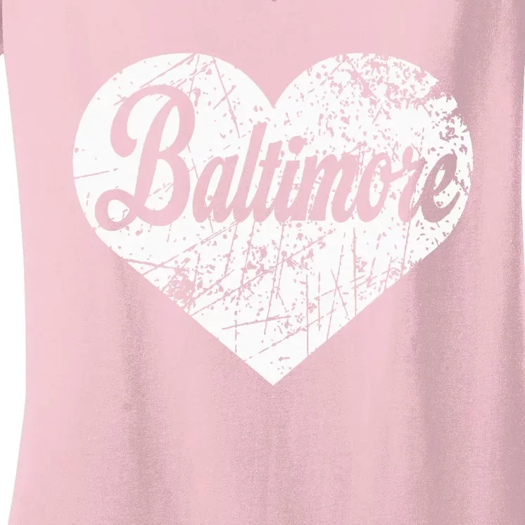 Baltimore Heart Women's V-Neck T-Shirt