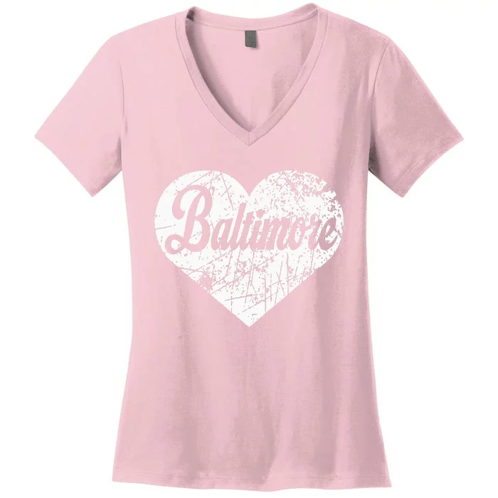 Baltimore Heart Women's V-Neck T-Shirt