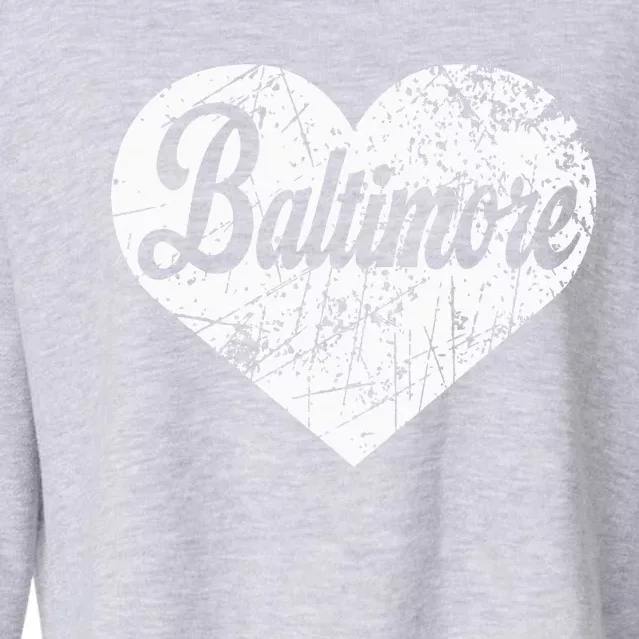 Baltimore Heart Cropped Pullover Crew