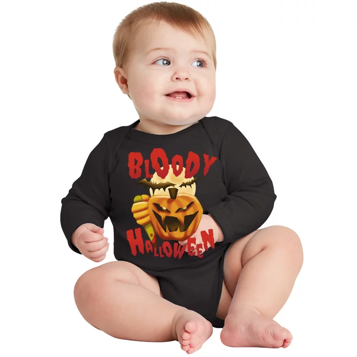 Bloody Halloween Baby Long Sleeve Bodysuit