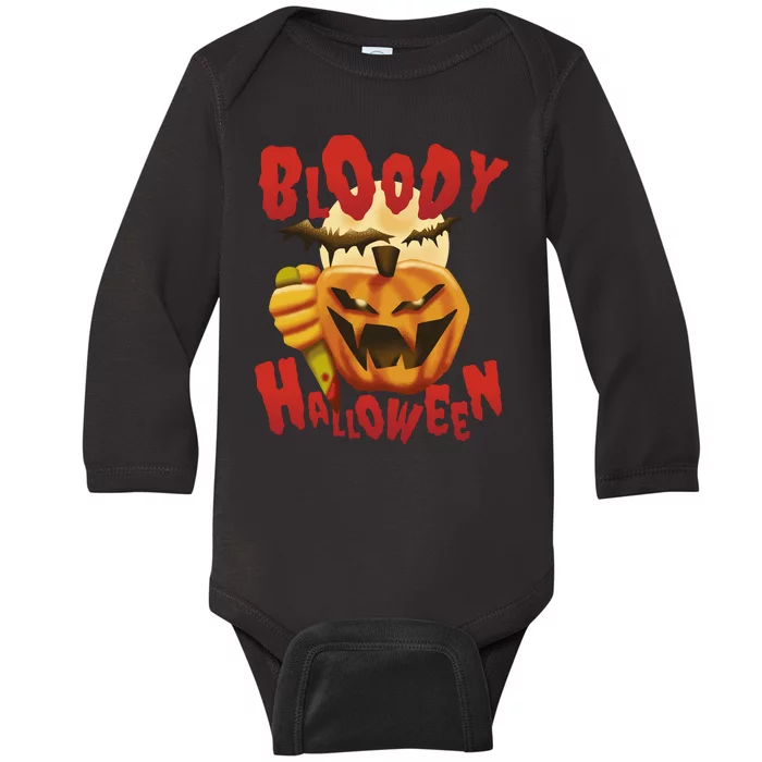 Bloody Halloween Baby Long Sleeve Bodysuit