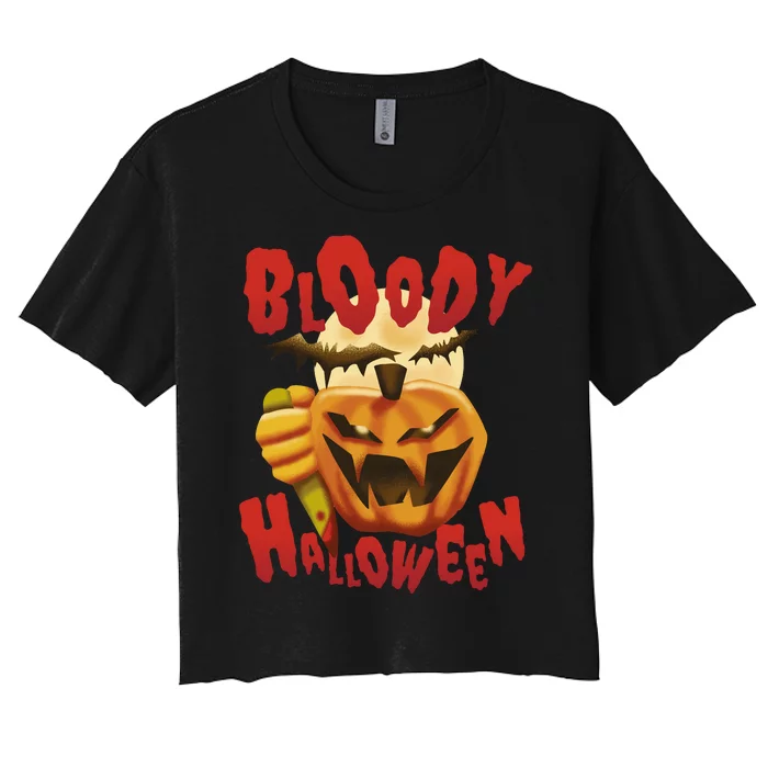 Bloody Halloween Women's Crop Top Tee