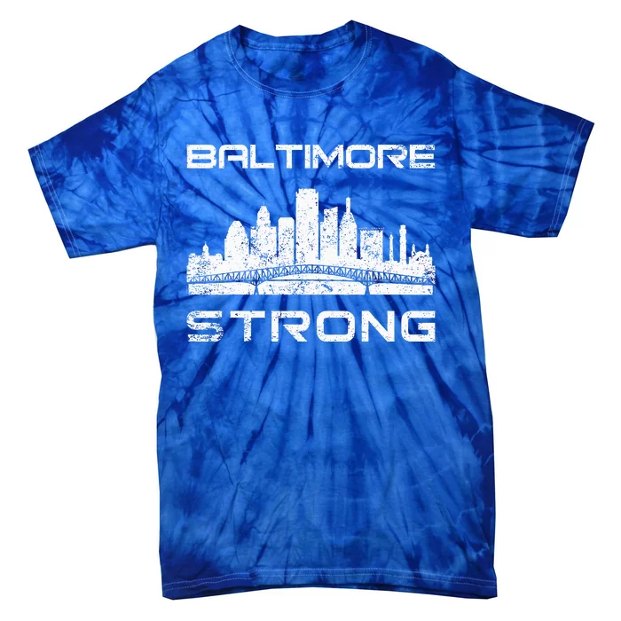 Baltimore Heart Baltimore Bridge Baltimore Strong Tie-Dye T-Shirt