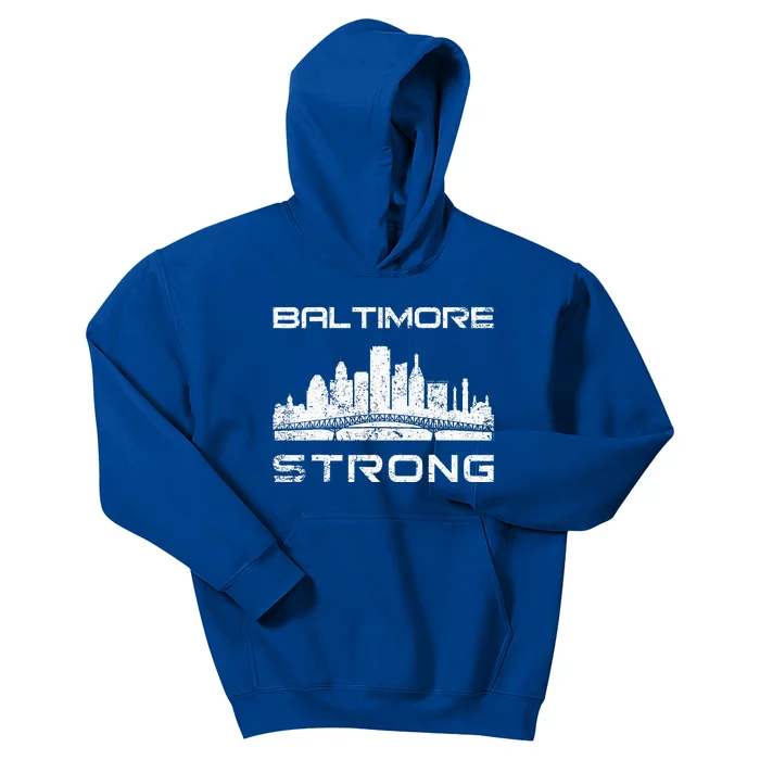 Baltimore Heart Baltimore Bridge Baltimore Strong Kids Hoodie