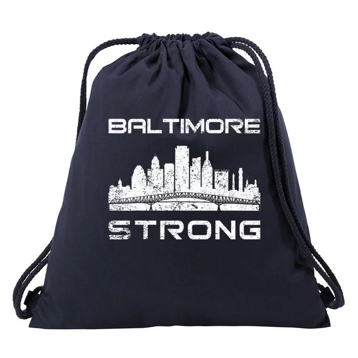 Baltimore Heart Baltimore Bridge Baltimore Strong Drawstring Bag