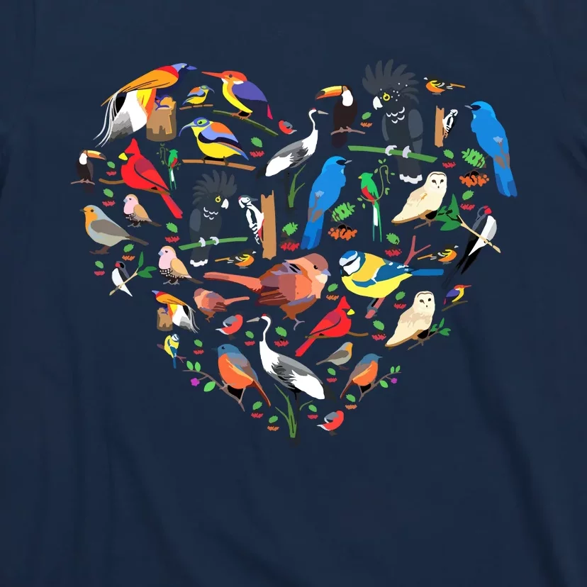 Bird Heart Birding Bird Watching Birder Bird Watcher T-Shirt