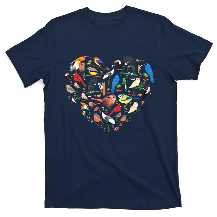 Bird Heart Birding Bird Watching Birder Bird Watcher T-Shirt