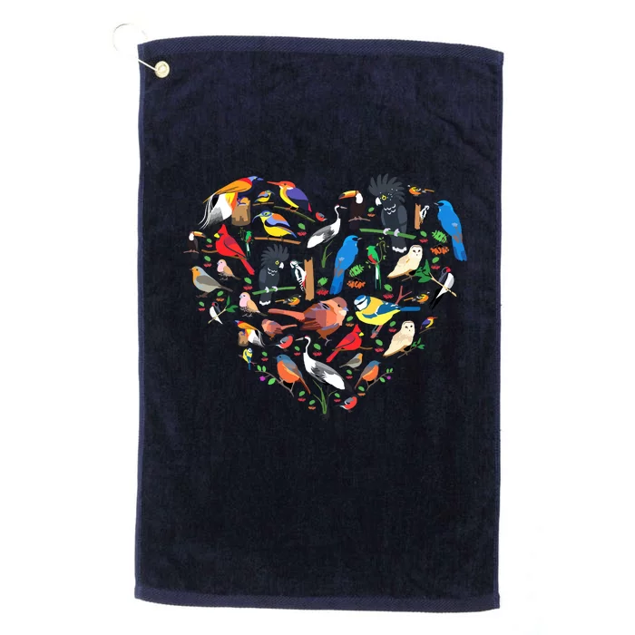 Bird Heart Birding Bird Watching Birder Bird Watcher Platinum Collection Golf Towel