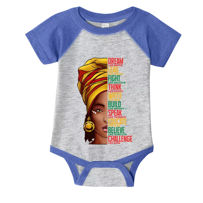 Black History Black History Month Dream Like Martin Infant Baby Jersey Bodysuit