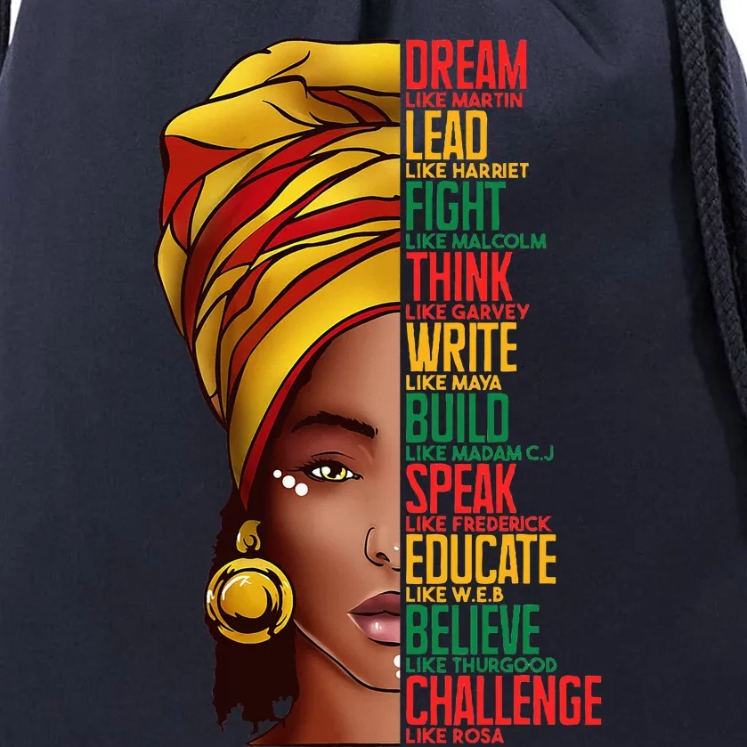 Black History Black History Month Dream Like Martin Drawstring Bag