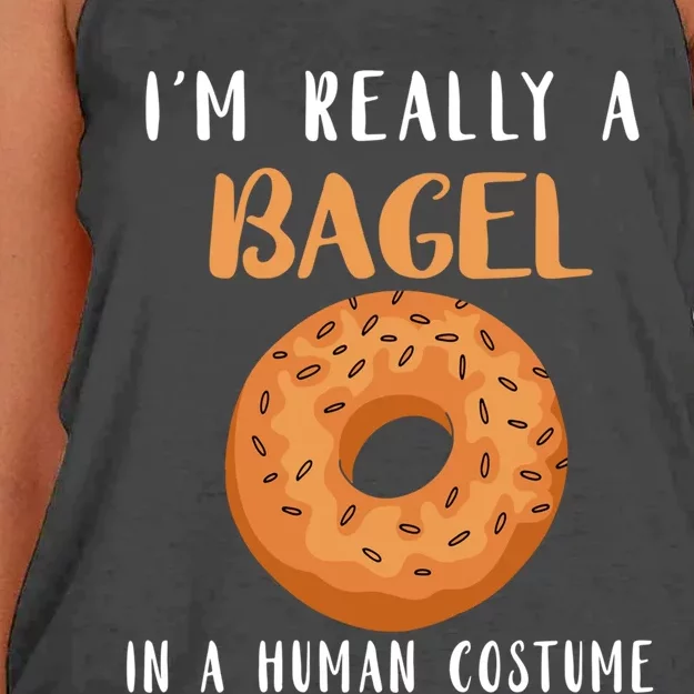 Bagels Hu Costume Baker Baking Bagel Lover Bagel Gift Women's Knotted Racerback Tank