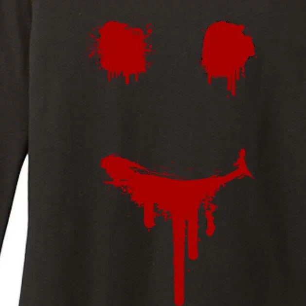 Bloody Halloween Costume I Blood Splatter Smile Womens CVC Long Sleeve Shirt