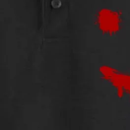 Bloody Halloween Costume I Blood Splatter Smile Dry Zone Grid Performance Polo