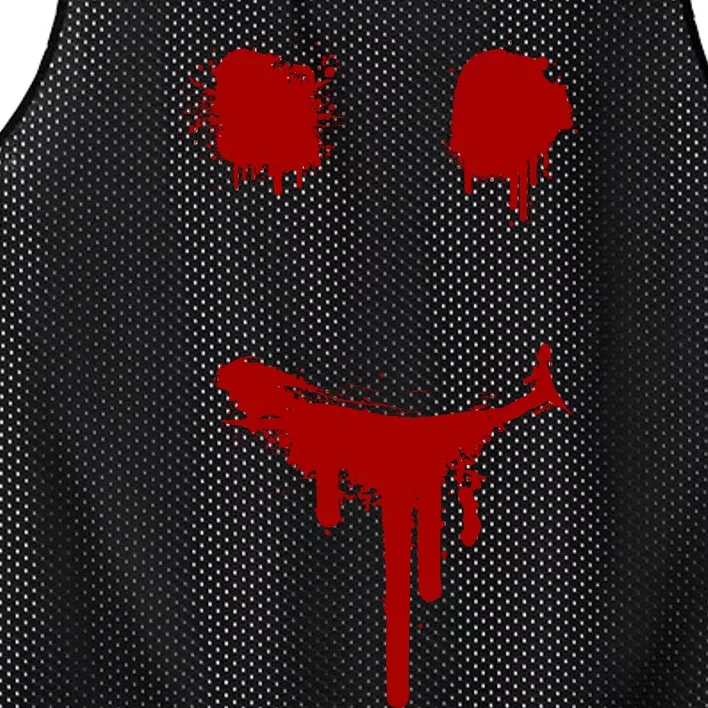 Bloody Halloween Costume I Blood Splatter Smile Mesh Reversible Basketball Jersey Tank