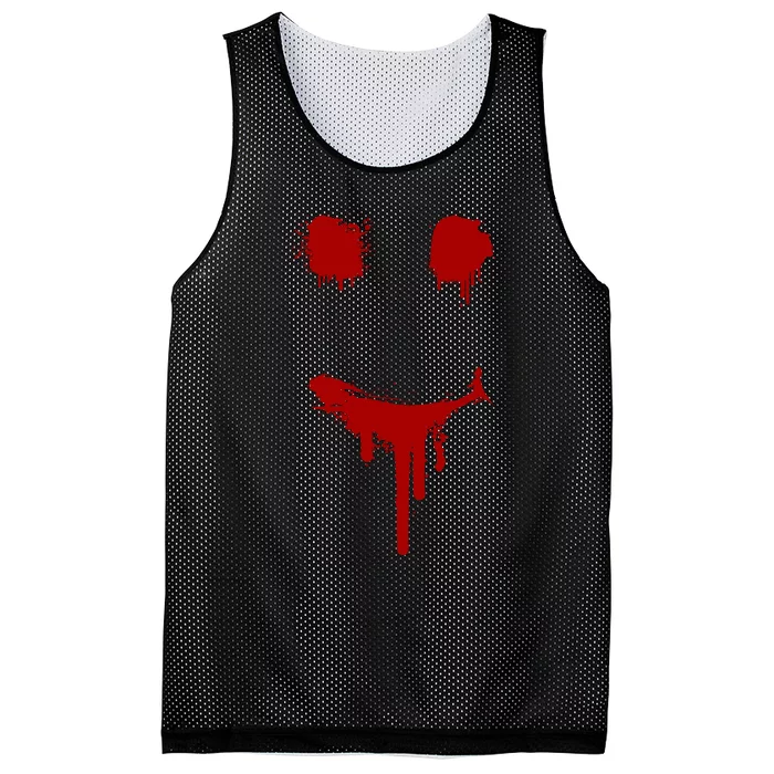 Bloody Halloween Costume I Blood Splatter Smile Mesh Reversible Basketball Jersey Tank