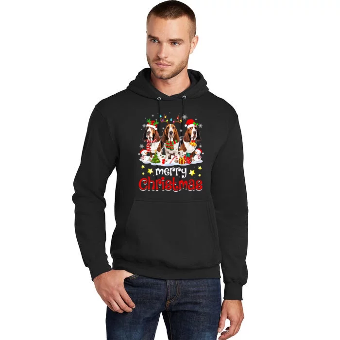 Basset Hound Christmas With Decorations Xmas Tall Hoodie