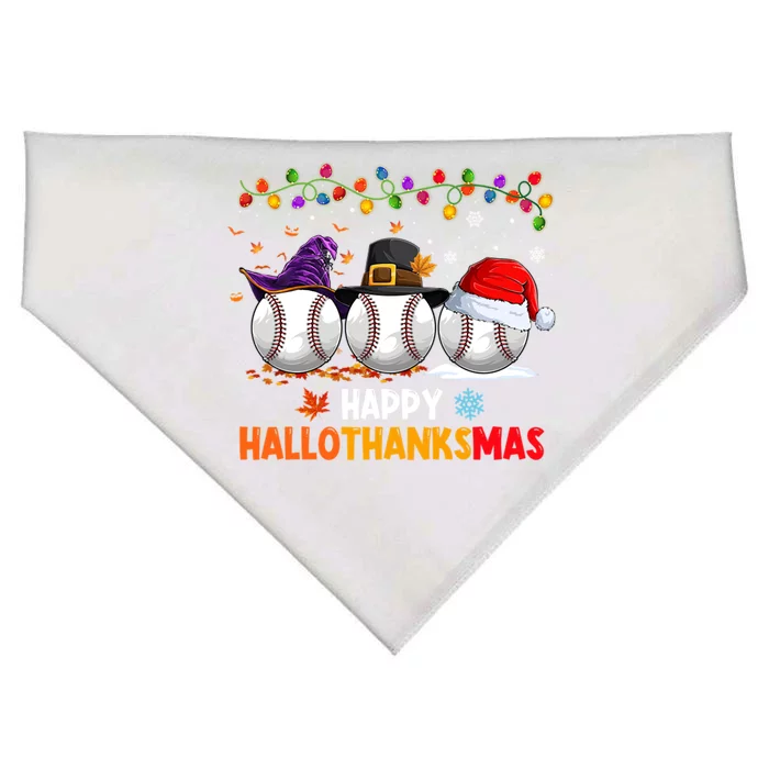 Baseball Halloween Christmas Thanksgiving Hallothanksmas Great Gift USA-Made Doggie Bandana