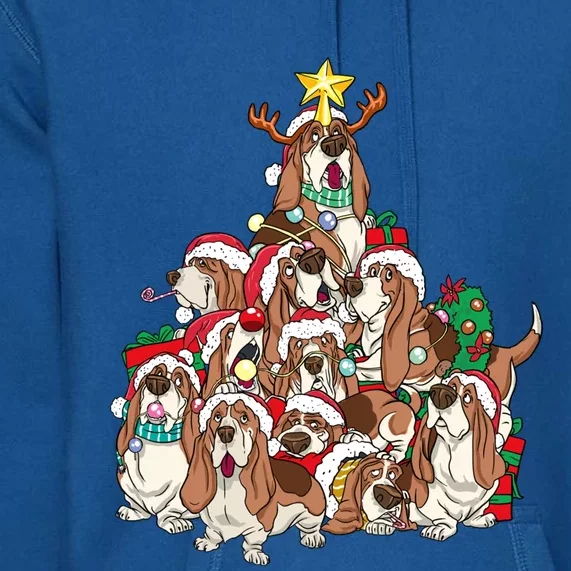 Basset Hound Christmas Dog Tree Dog Santa Xmas Funny Gift Premium Hoodie