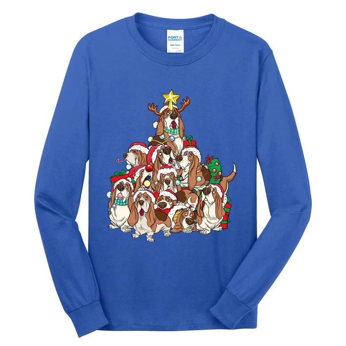 Basset Hound Christmas Dog Tree Dog Santa Xmas Funny Gift Tall Long Sleeve T-Shirt