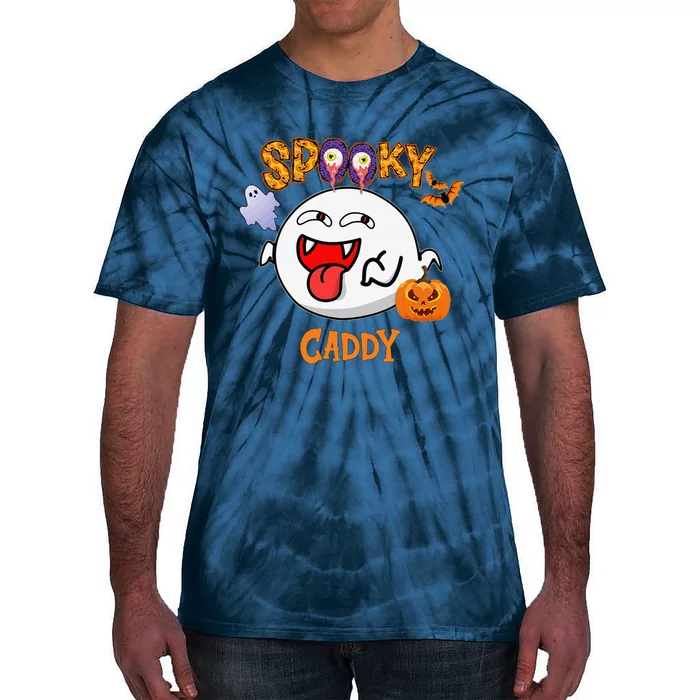 Boo Halloween Costume Spooky Caddy Tie-Dye T-Shirt