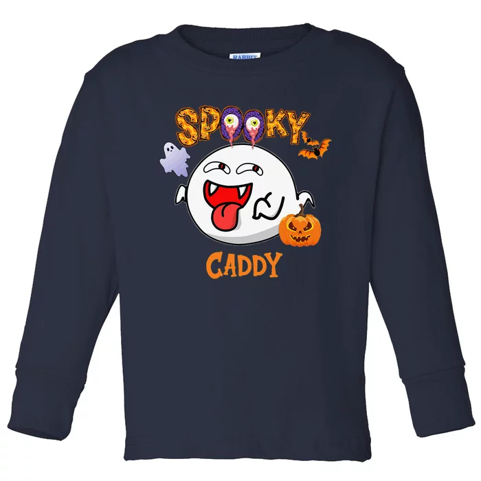 Boo Halloween Costume Spooky Caddy Toddler Long Sleeve Shirt