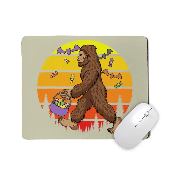 BigFoot Halloween Costume Retro Sasquatch Trick Or Treat Mousepad