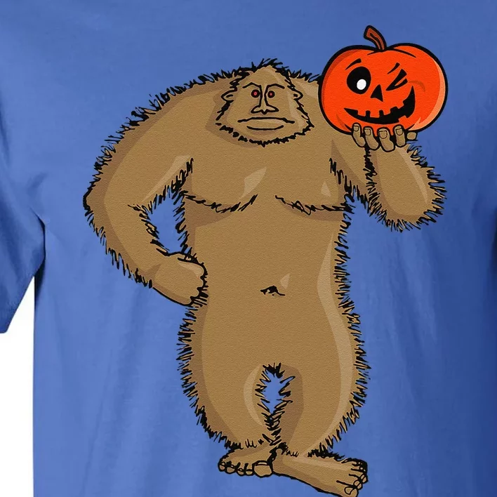 Bigfoot Halloween Cartoon Sasquatch With Pumpkin 0066 Tall T-Shirt