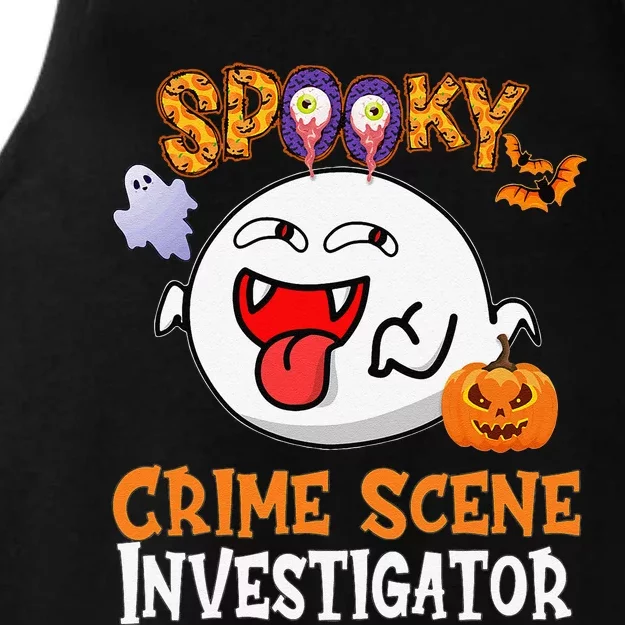 Boo Halloween Costume Spooky Crime Scene Investigator Ladies Tri-Blend Wicking Tank