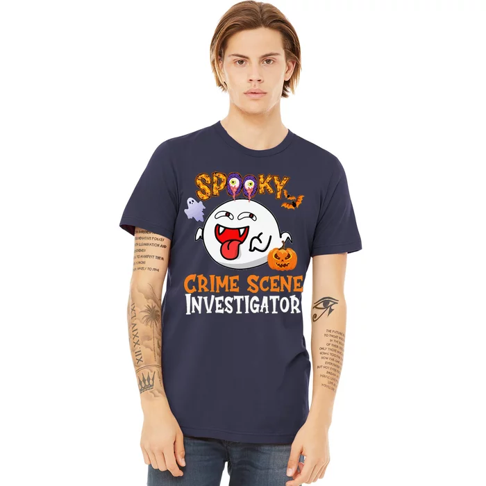 Boo Halloween Costume Spooky Crime Scene Investigator Premium T-Shirt