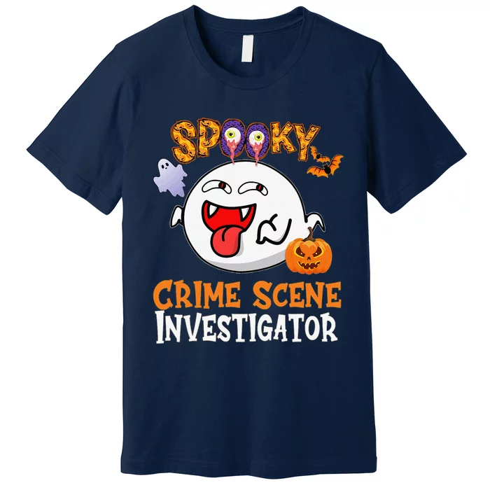 Boo Halloween Costume Spooky Crime Scene Investigator Premium T-Shirt