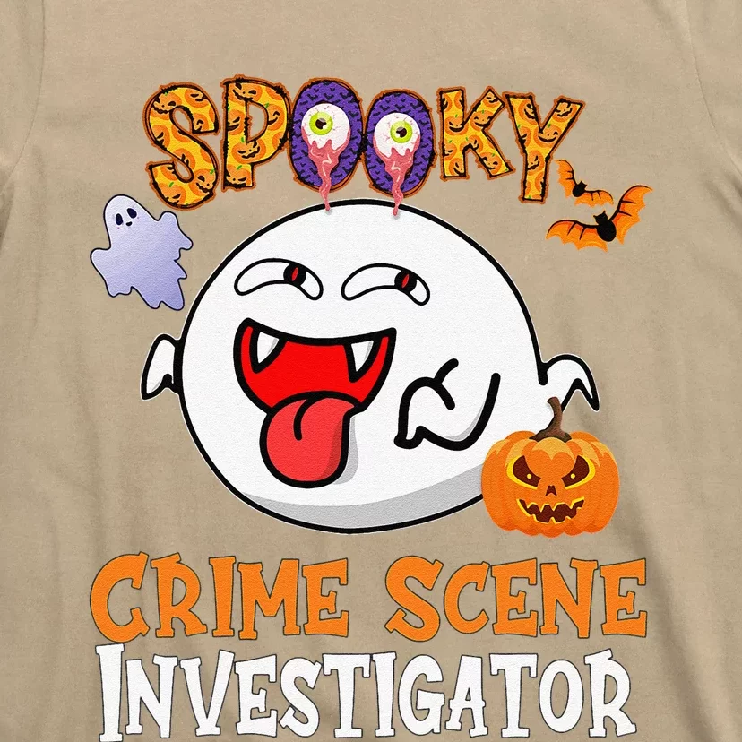 Boo Halloween Costume Spooky Crime Scene Investigator T-Shirt