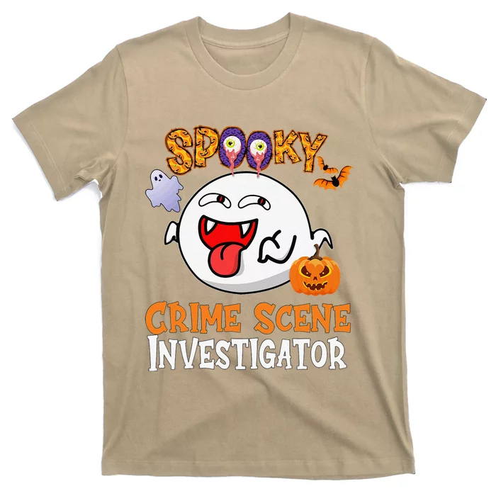 Boo Halloween Costume Spooky Crime Scene Investigator T-Shirt