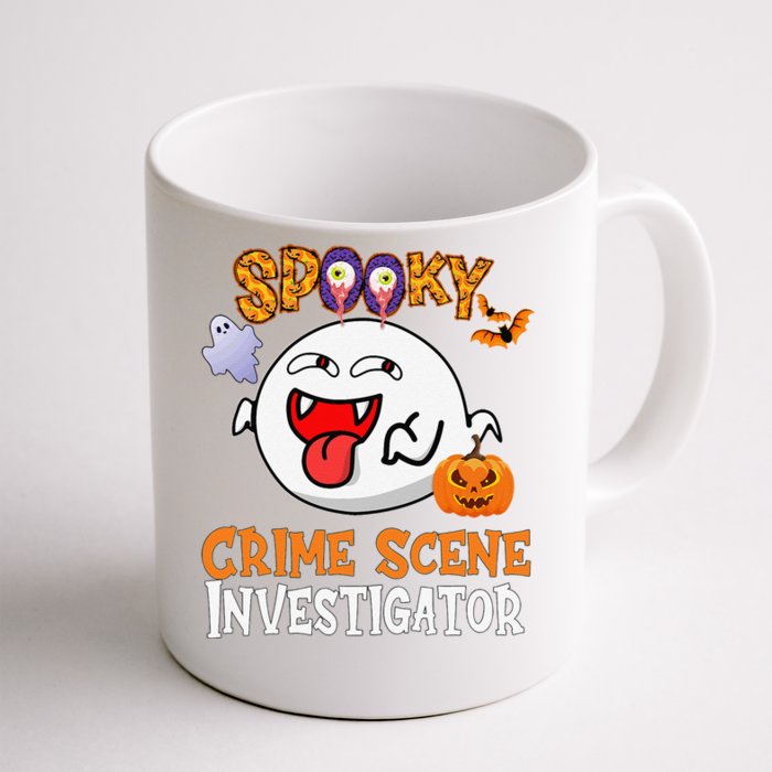 Boo Halloween Costume Spooky Crime Scene Investigator Front & Back Coffee Mug