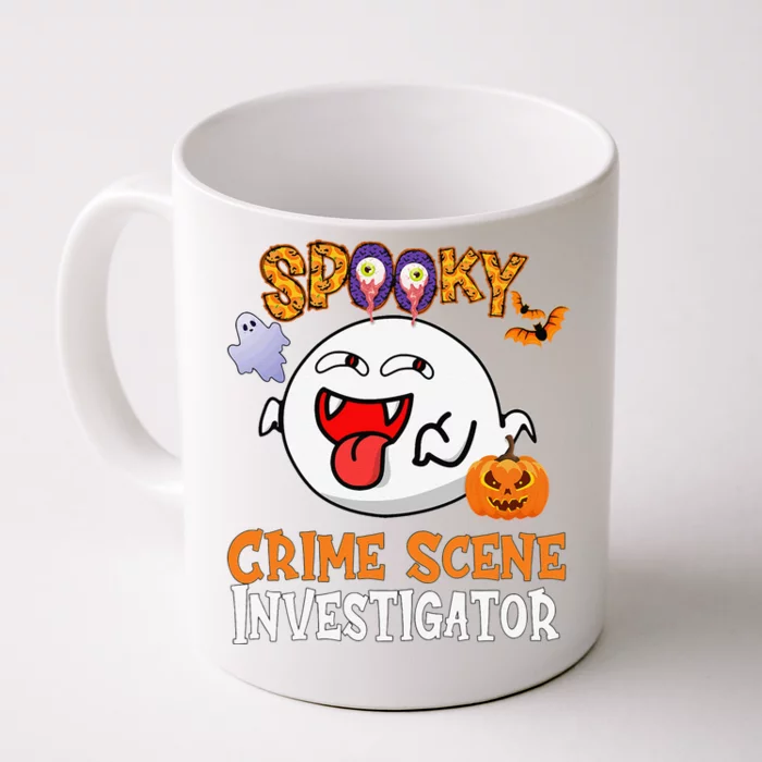 Boo Halloween Costume Spooky Crime Scene Investigator Front & Back Coffee Mug