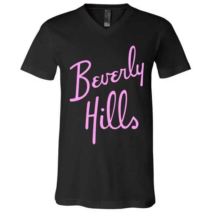 Beverly Hills California Hotel Souvenir Valley Girl Pride CA V-Neck T-Shirt