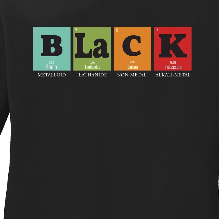 Black History Chemstry Prime Element Ladies Long Sleeve Shirt