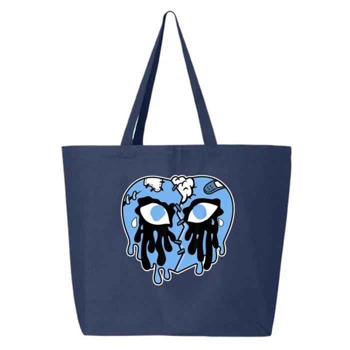 Broken Heart Crying Drip University Blue 1s Matching 25L Jumbo Tote