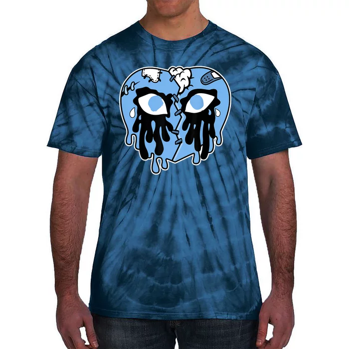 Broken Heart Crying Drip University Blue 1s Matching Tie-Dye T-Shirt