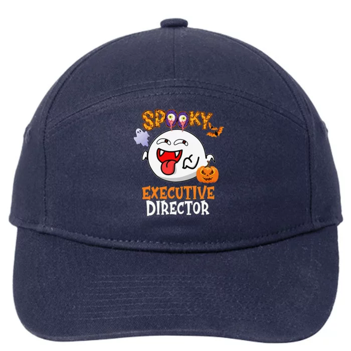 Boo Halloween Costume Spooky Executive Director 7-Panel Snapback Hat